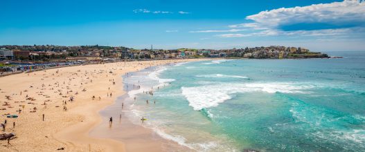 Bondi Beach skyline on a bright morning